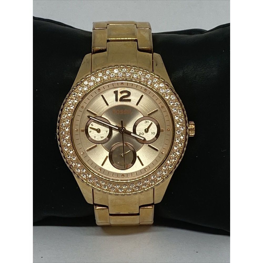 Fossil Stella ES3590 Women'sâGold Stainless Steel Analog Dial Quartz Watch LB284